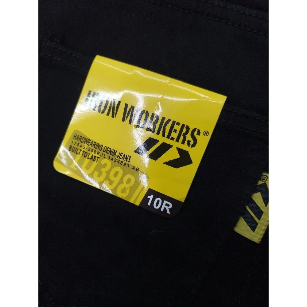 Ironworkers Jeans Womens 10 Black Padded Knees Bootcut Biker Work Denim BILT - Picture 4 of 14